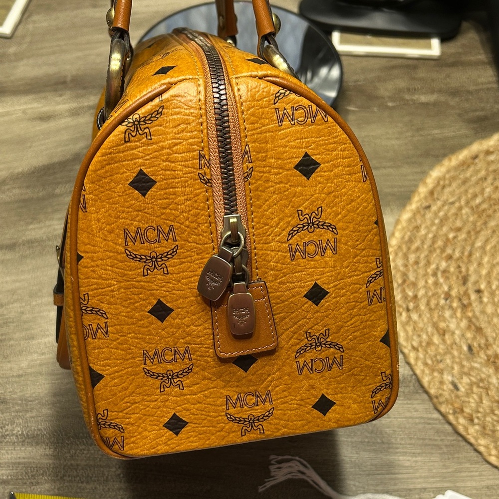 175. MCM Cognac Boston  Bag - Picture 5 of 16
